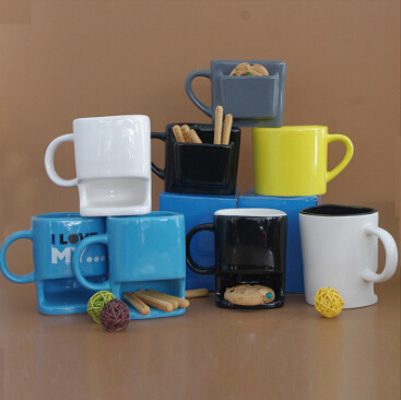 8.8oz Dunk Mug - Ceramic Cookies Mug Cookie Dunk Mug with Biscuit pocket holder