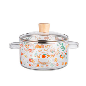 Glass Pot High Borosilicate Heat-resistant Clear Instant Noodle Pot Stew Cooker Food Milk Sauce Hot Pot with Lid