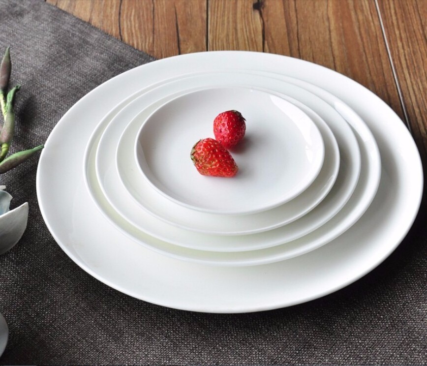 OEM Manufacture Hot selling white ceramic plate tableware wholesale flat plate dinner plate