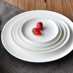 OEM Manufacture Hot selling white ceramic plate tableware wholesale flat plate dinner plate