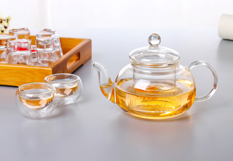 HOT SALES hand made heat resistant borosilicate glass teapot glass tea set glass pot