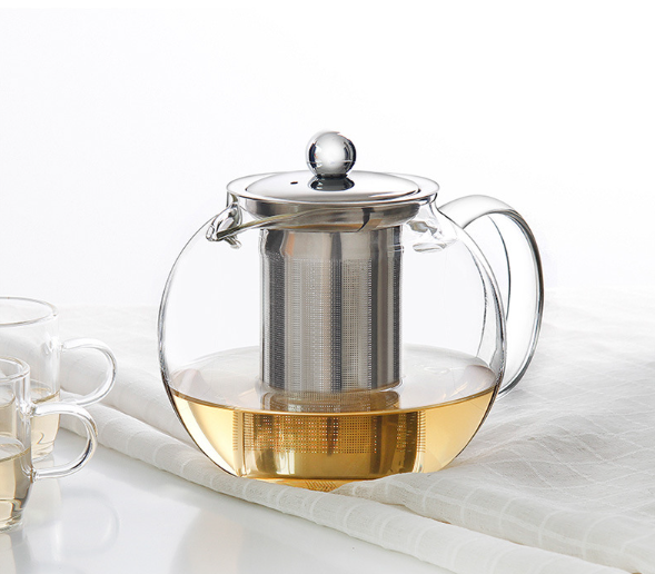 Borosilicate glss teapot for drinking hot resistance kettle with infuser glass pot for tea home use