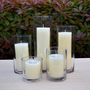 Large capacity glass candle holder with wax glass vases for candles