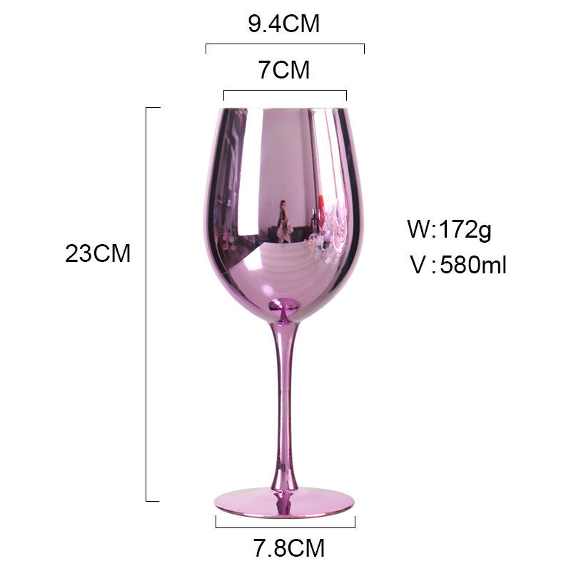 Wholesale Custom OEM  decorative electroplate silver and gold plated wine goblets glass cup