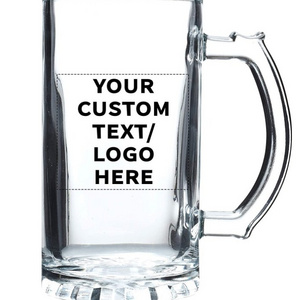 Beer Stein Mugs - Perfect Glasses for Beers, Root Beer Floats Customizable Text, Logo - Beer Pint Glass 16 Oz- Luxury CLASSIC