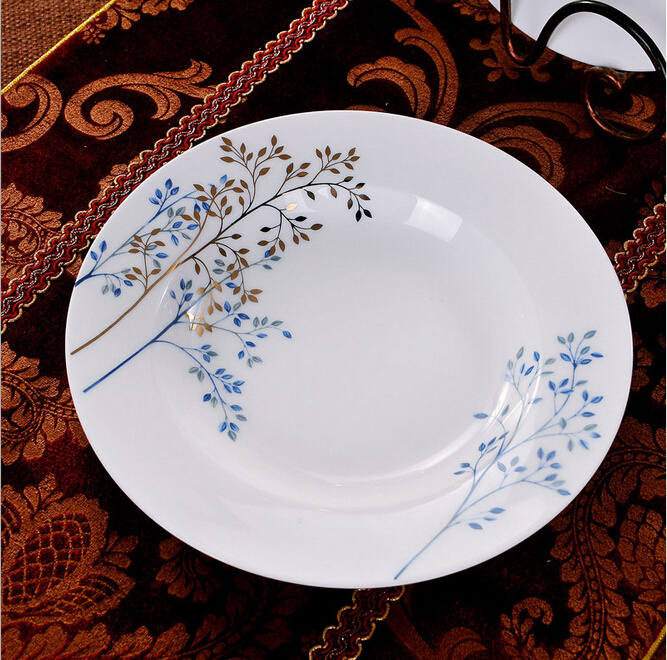 Haonai elegant bone china dinner plate,9 inch dinner plate set,set of 4 with customized design