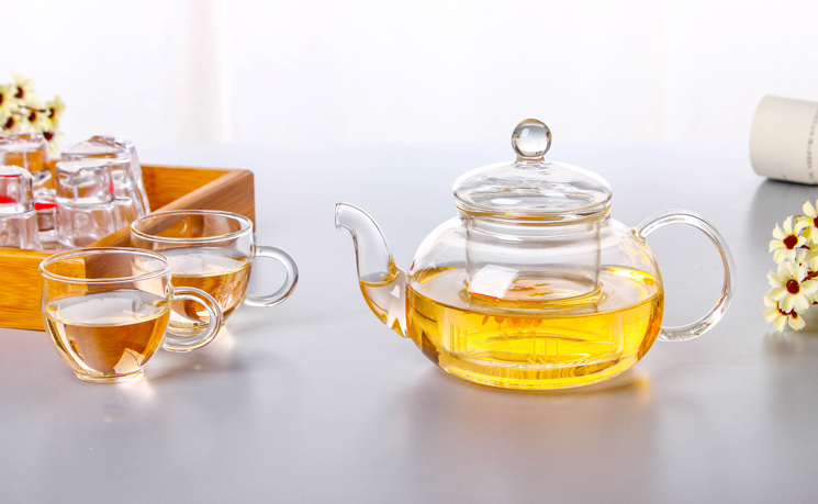 HOT SALES hand made heat resistant borosilicate glass teapot glass tea set glass pot