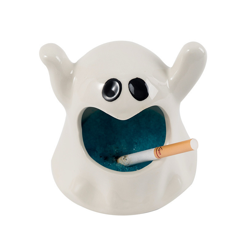 Wholesale Custom outdoor Cool Funny Fancy Porcelain Ceramic Smoking Ashtrays for Cigarettes Ashtray