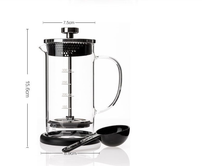 French Press Coffee Maker / Glass Carafe and Sturdy Metal Frame: 34 oz (8 cup) capacity; smooth plunger