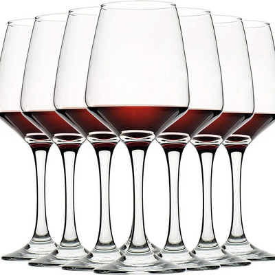 Wholesale 12oz Clear Red/White Wine Glasses, Long Stem Wine Glasses for Party, Wedding and Home