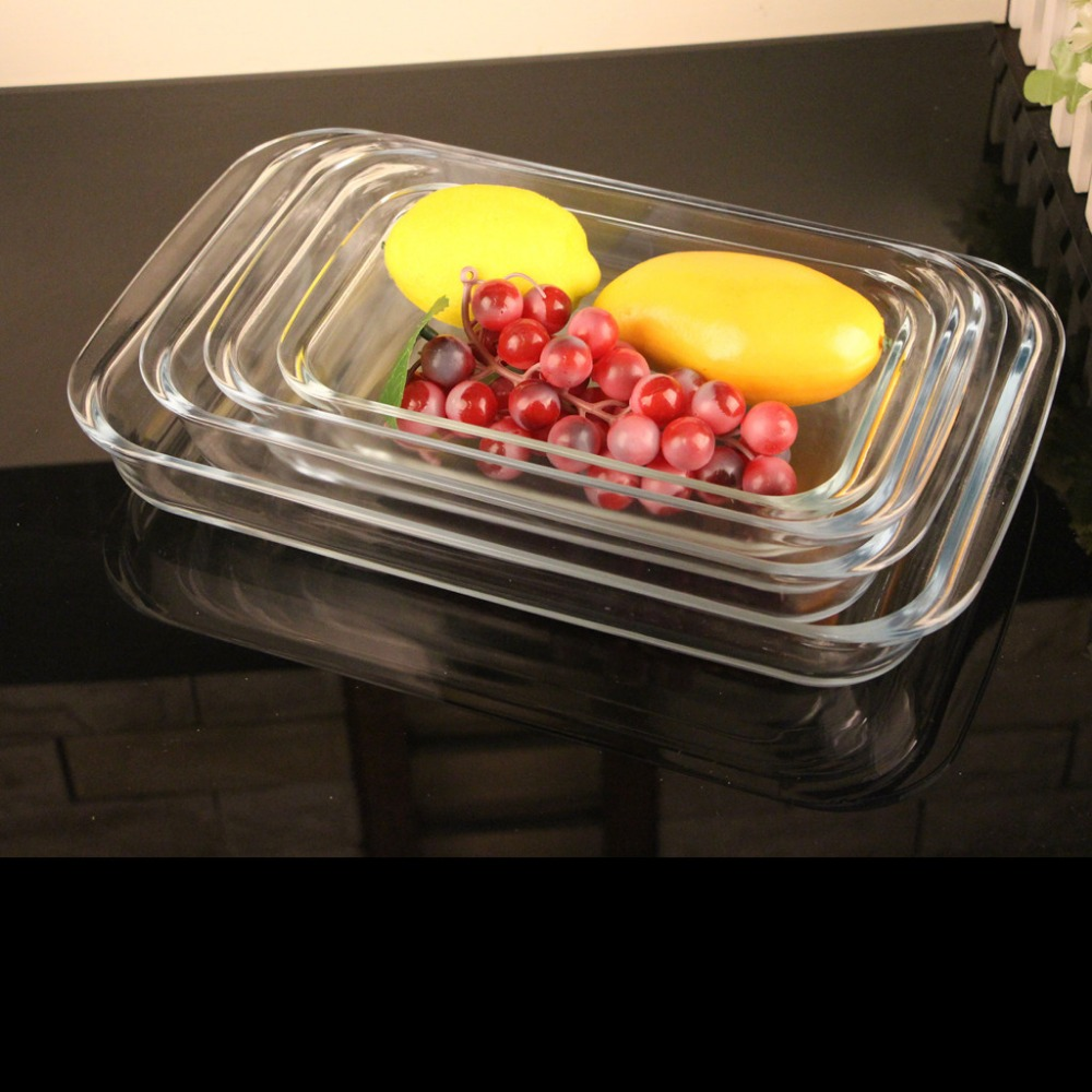 Clear Glass Baking Dishes For Food Use Oven Safe Glass Baking Plates