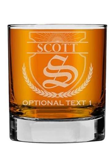 hot round wholesale crystal whiskey glass with sand etched logo   glass whiskey tumbler with sand blaste logo