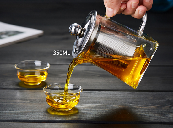 Lead Free glass teapot,Heat Resistant glass pitcher,Borosilicate Glass Teapot with Infuser