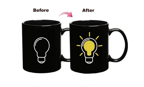 Wholesale color changing electric temperature sensitive mug ceramic coffee mug magic cup