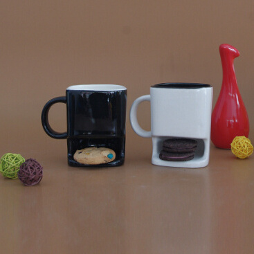 8.8oz Dunk Mug - Ceramic Cookies Mug Cookie Dunk Mug with Biscuit pocket holder