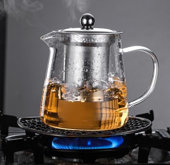 (43oz/ 1300ml) Stovetop Safe Blooming and Loose Leaf Tea Maker Set  Glass Teapot with Infuser Tea Pot Tea Kettle