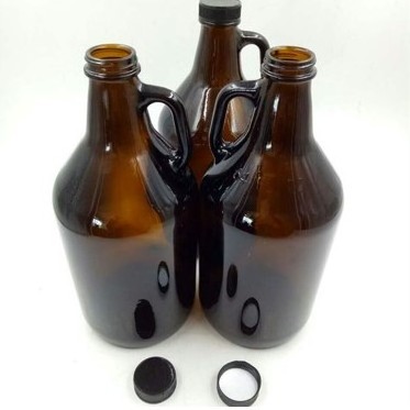 IN STOCK 64 oz Amber Round Glass Beer Growlers 1/2 Gallon Amber Growler Beer Jug