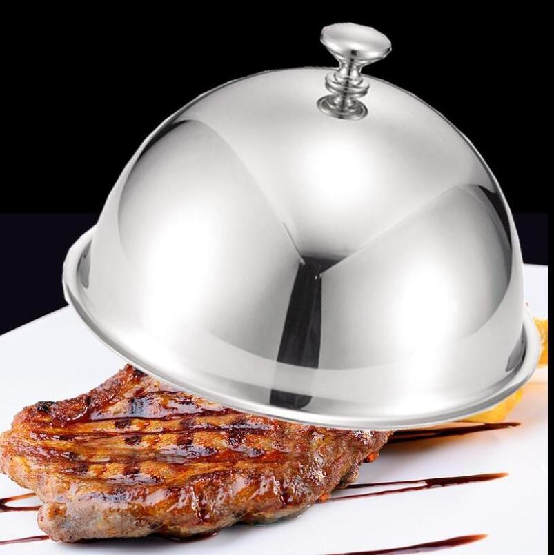 Hot Selling Stainless Steel Restaurant Cloche Serving Dish Food Cover Cheese Melting Dome Steaming Food Cover