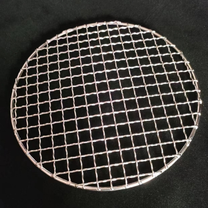 round Stainless Steel BBQ Grill Grate with Cross Wire Meshes Accessory for Steaming Cooling & Cooking for Barbecue Grilling