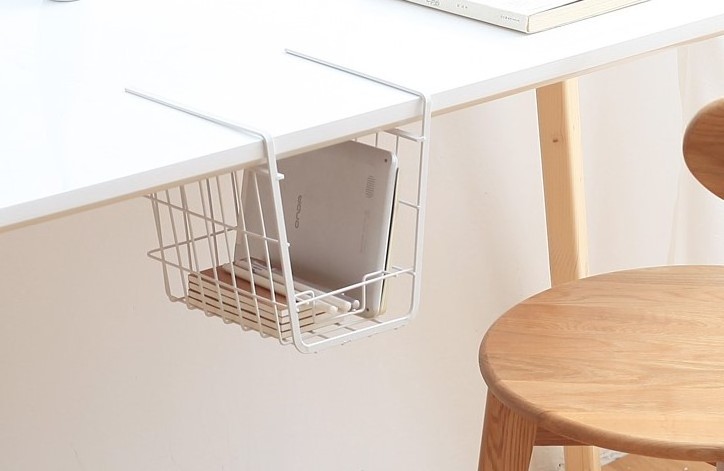 Metal Wire Rack Under the Cabinet Hanging Storage Basket organizer