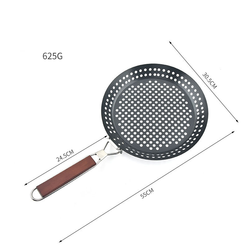 Grill BBQ grilling pans with collapsible handle