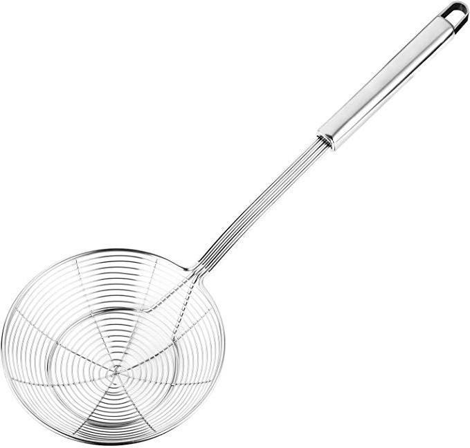 Solid Stainless Steel Spider Strainer Bowl Mesh Skimmer Ladle