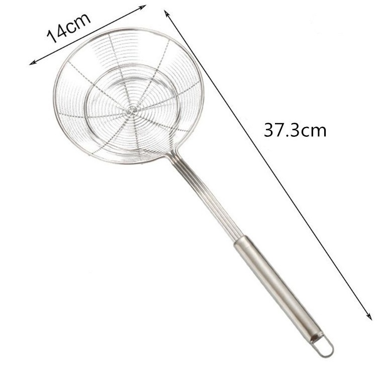 Solid Stainless Steel Spider Strainer Bowl Mesh Skimmer Ladle