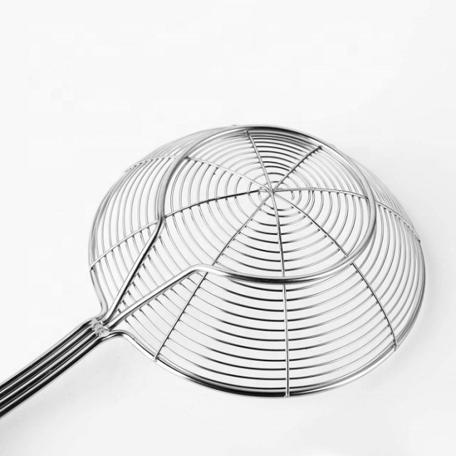 Solid Stainless Steel Spider Strainer Bowl Mesh Skimmer Ladle