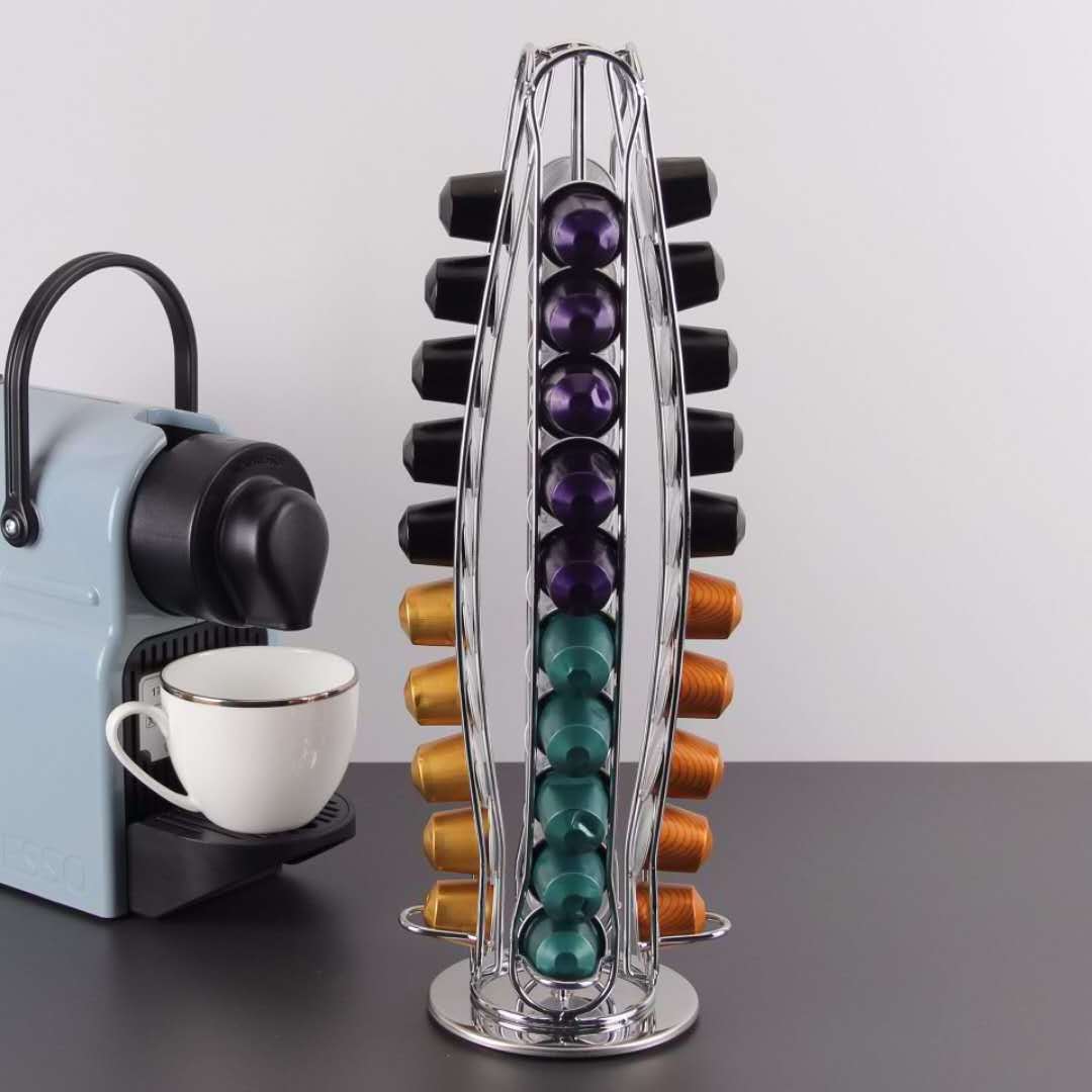 Iron Wire Coffee Capsule holder Storage Rack for Rotating Coffee Pod Tower