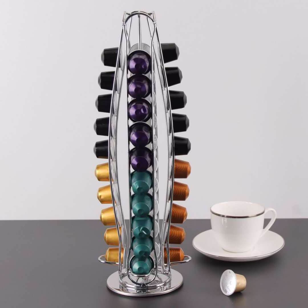 Iron Wire Coffee Capsule holder Storage Rack for Rotating Coffee Pod Tower