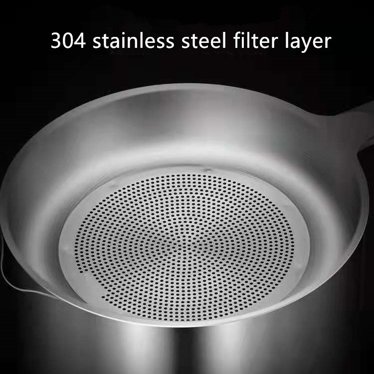 Large capacity stainless steel grease filter strainer cup and container oil storage pot with dust-proof lid