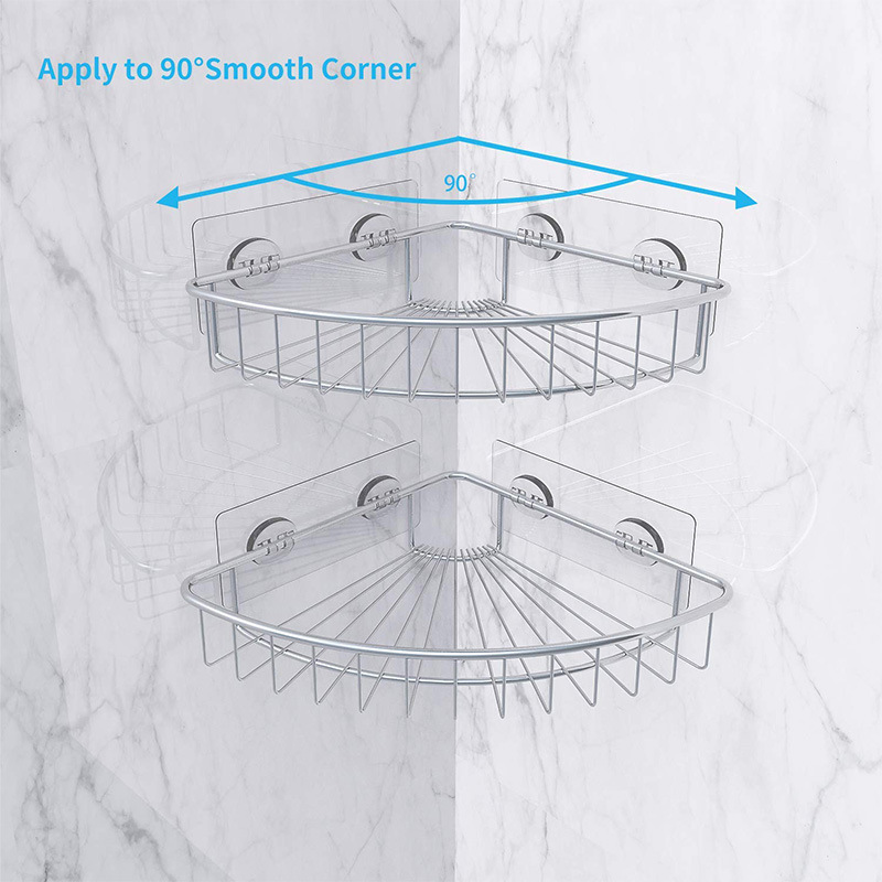 Stainless steel 304 wall mounted adhesive corner shower caddy