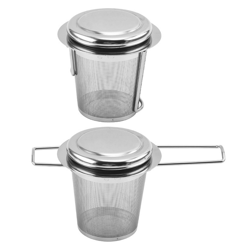 Stainless Steel Fine Mesh Tea Infuser With Folding Handle and Lid