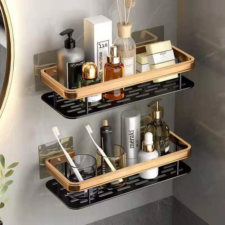 Good Quality hanging rack stainless steel chrome shower caddy shampoo shower shelf