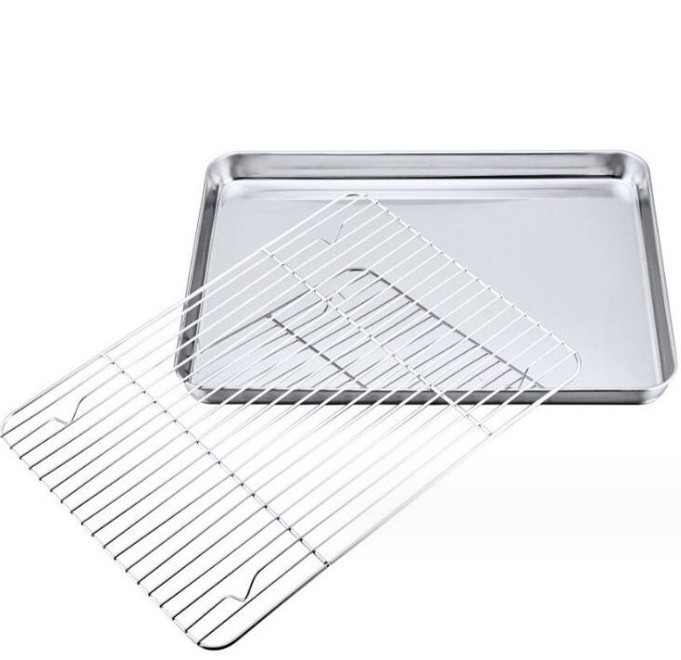 Stainless Steel Baking Cookie Tray and Cooling Rack