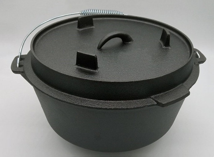 Outdoor Equipment  Hiking Camping Campfire Cookware Pot Cast Iron Dutch Oven