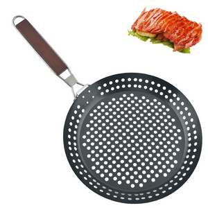 Grill BBQ grilling pans with collapsible handle