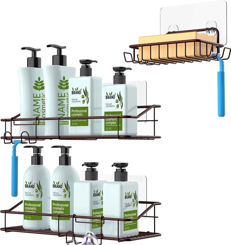 Stainless steel Hanging Shower Caddy and soap holder for Shampoo