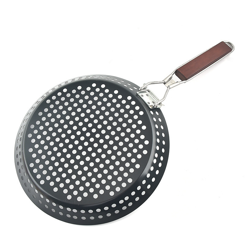 Grill BBQ grilling pans with collapsible handle