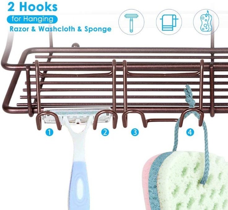 Stainless steel Hanging Shower Caddy and soap holder for Shampoo