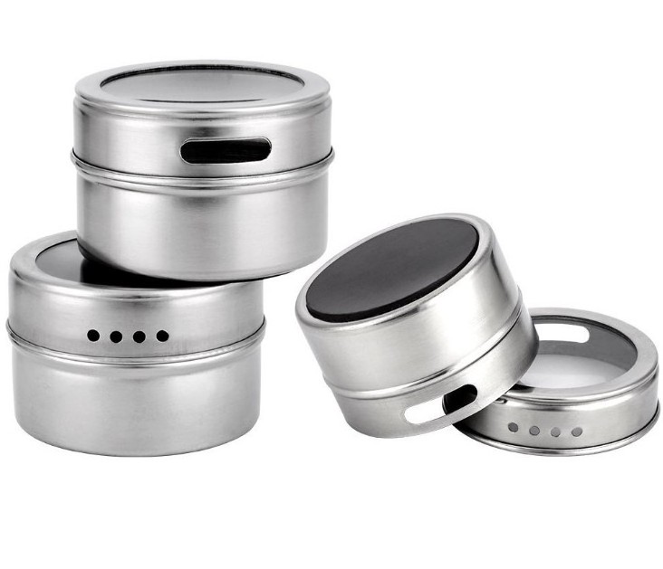 stainless steel magnetic spice jar