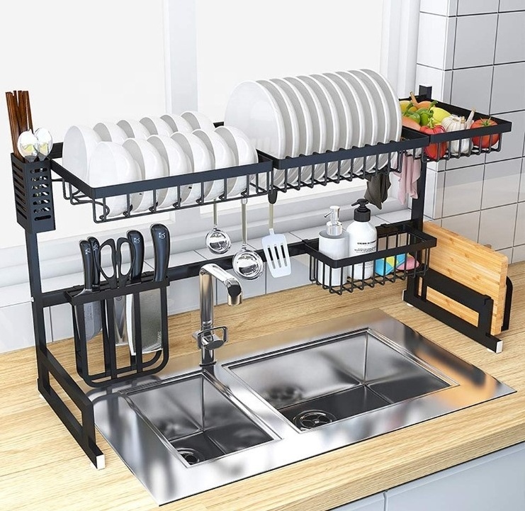 hot selling kitchen Over Sink Stainless Steel Dish Drainer Rack Dish drying Racks