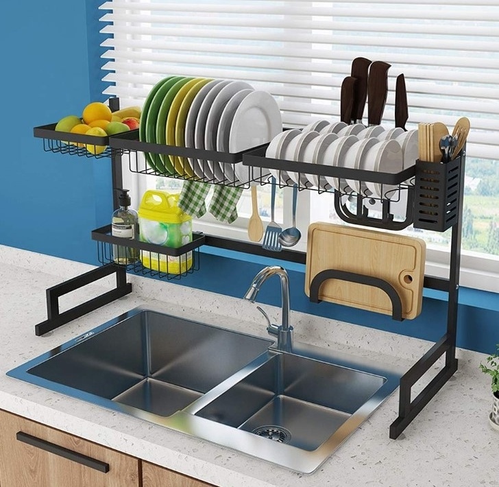 hot selling kitchen Over Sink Stainless Steel Dish Drainer Rack Dish drying Racks