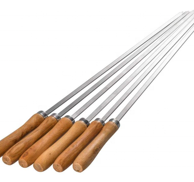 Stainless Steel BBQ Skewers Set,Flat Barbecue Skewers,Reusable BBQ Stick /Skewers