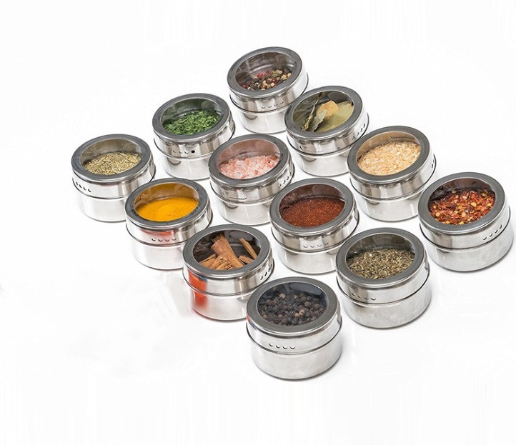 stainless steel magnetic spice jar