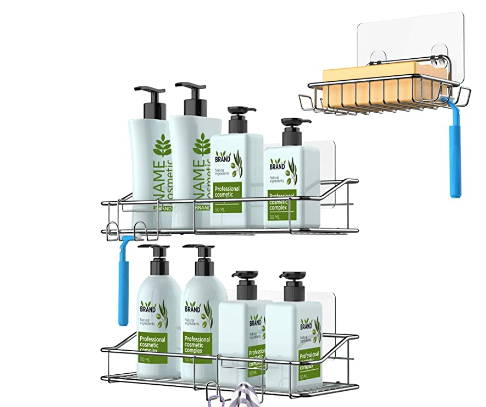 Stainless steel Hanging Shower Caddy and soap holder for Shampoo