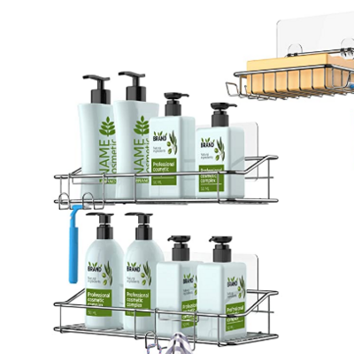 Stainless steel Hanging Shower Caddy and soap holder for Shampoo