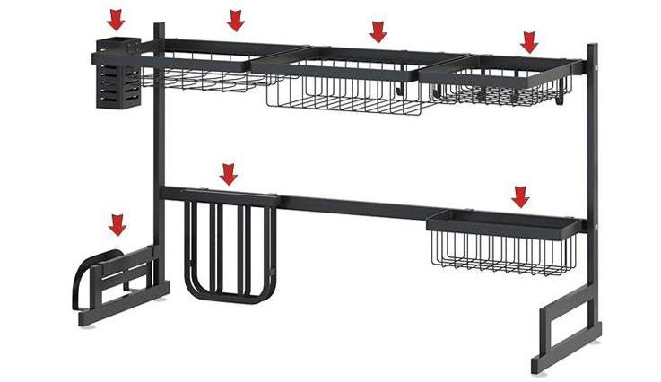 stainless steel 201 black dish drying rack over the sink dish drainer rack