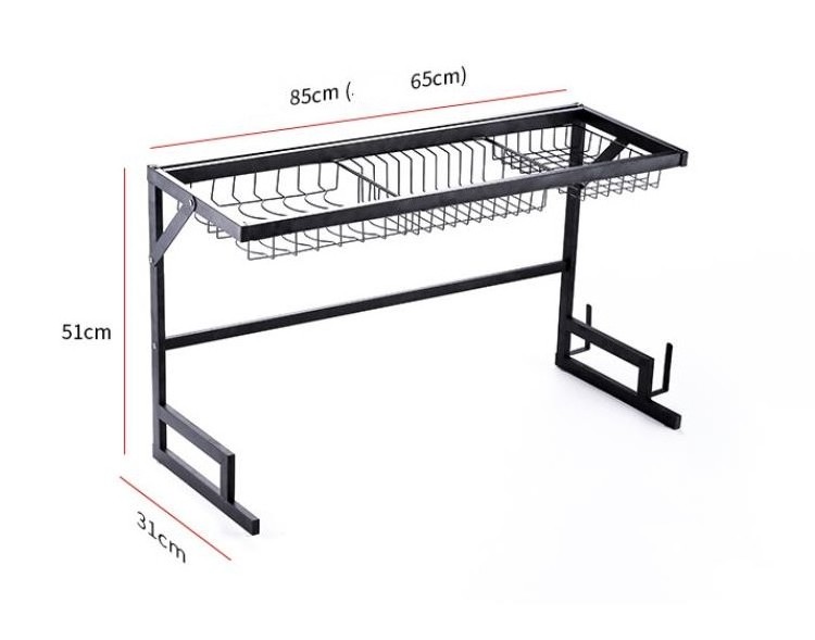 stainless steel 201 black dish drying rack over the sink dish drainer rack