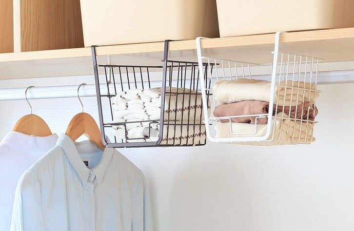 Metal Wire Rack Under the Cabinet Hanging Storage Basket organizer